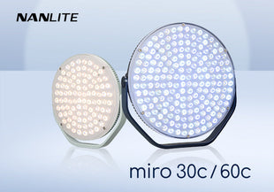 Nanlite представя пълноцветните кръгли панели: miro 30c и 60c