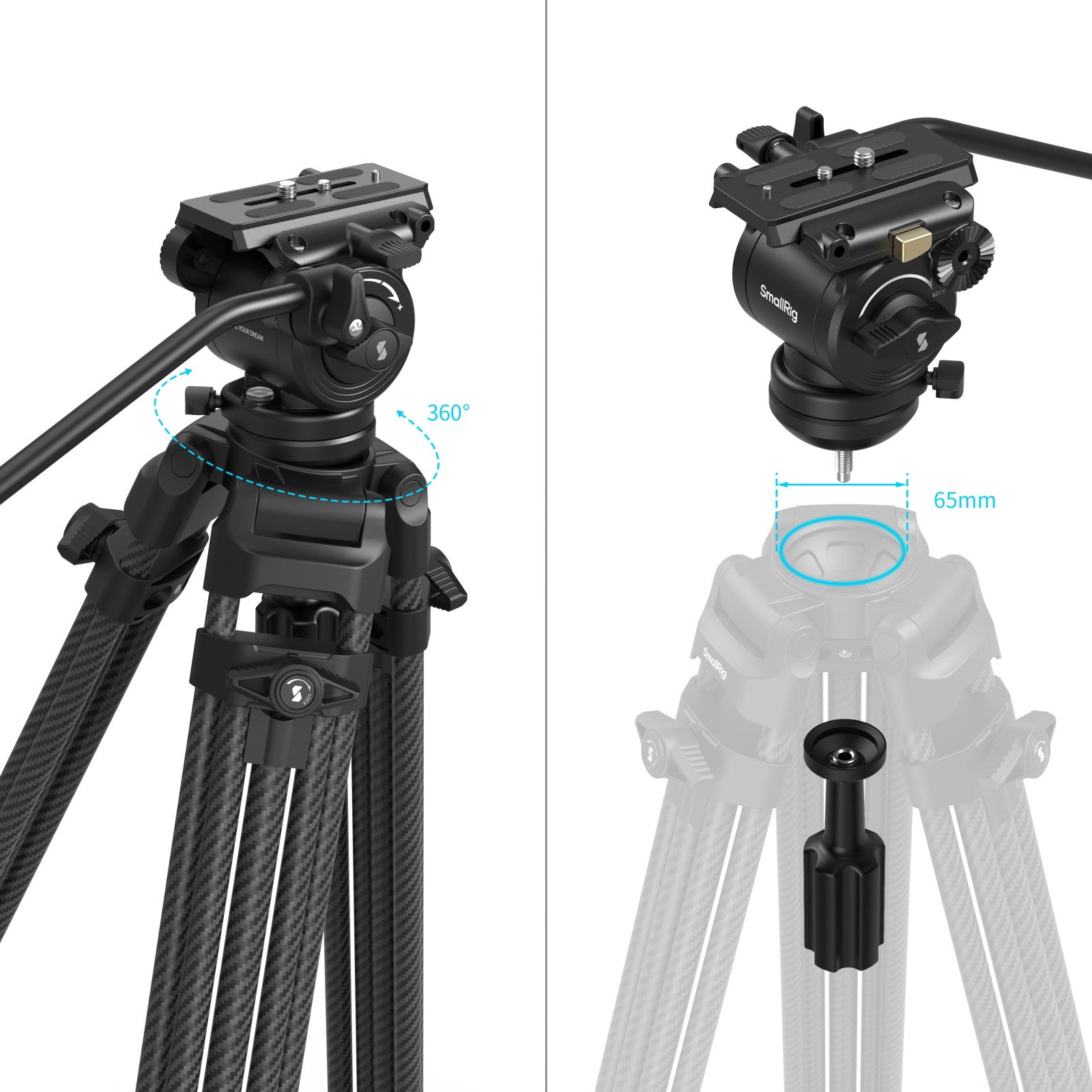 SmallRig AD14 Heavy-Duty Carbon Fiber Tripod 5441