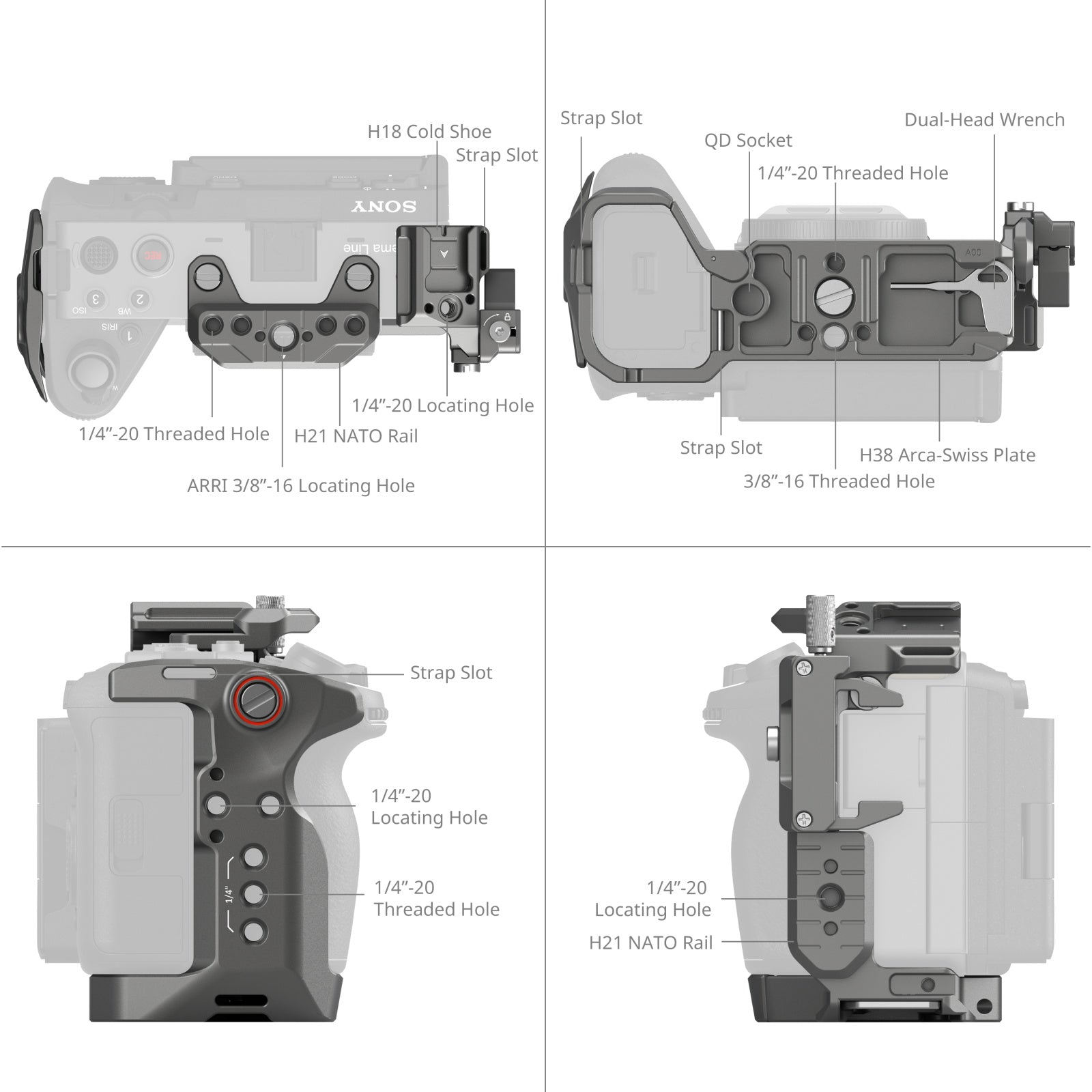 Клетка усъвършенстванa SmallRig с бързо освобождаване HawkLock за Sony FX3 / FX30