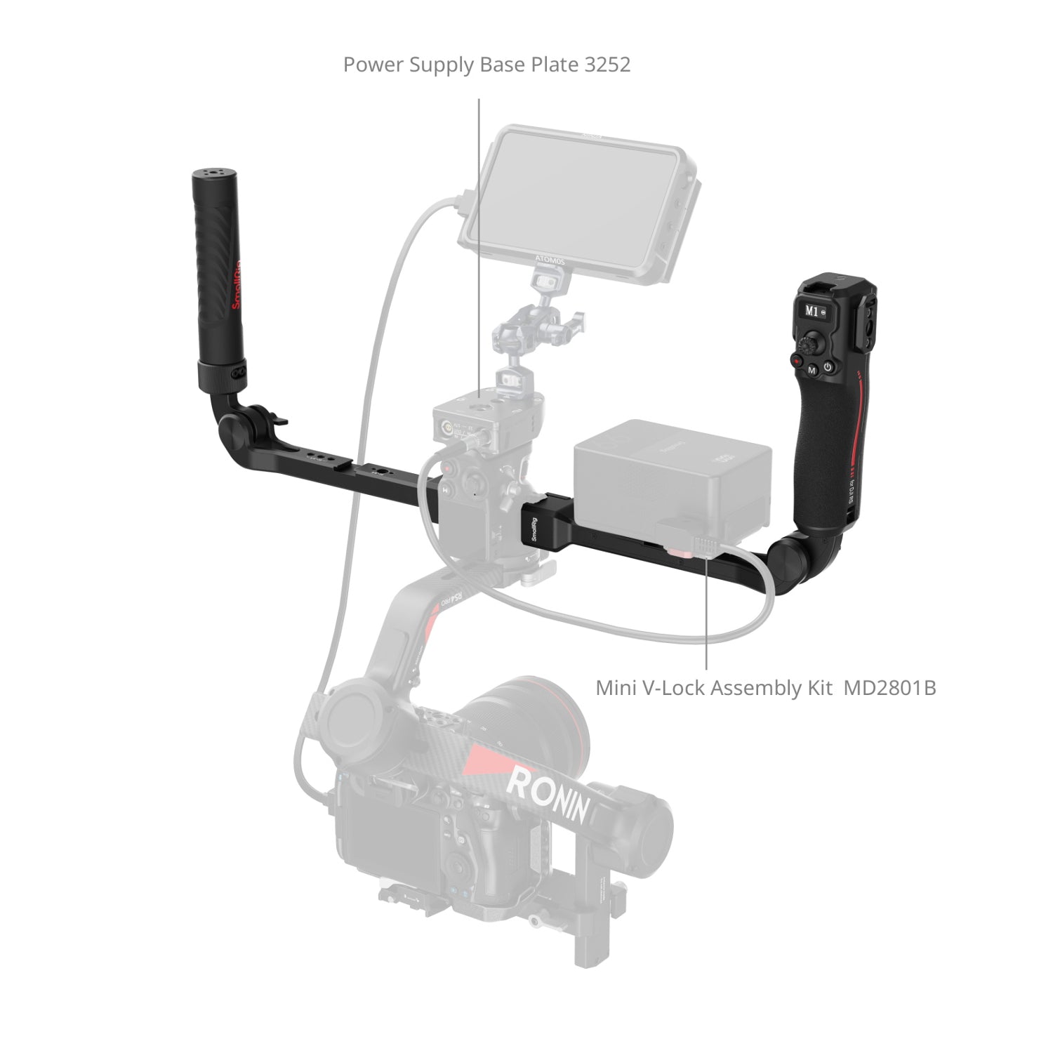 Двойна ръкохватка за управление на фокуса за DJI RS Series SmallRig 4327