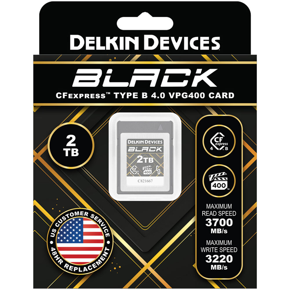 Карта памет Delkin CFexpress 4.0 Type B Black R3700/W3220 (VPG400) 2TB