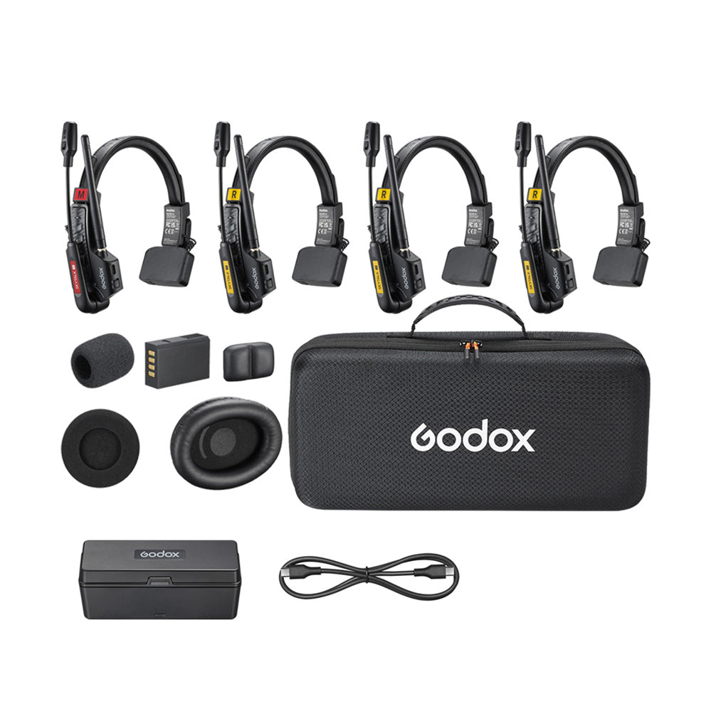 Wireless Intercom Headset System-for 4-person use KNOWLED SkyTalk Air 4S 2.4G