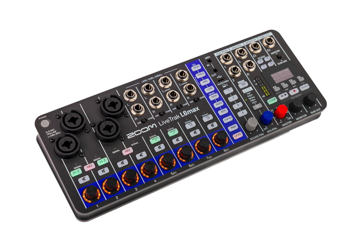 12 канален смесителен пулт с ефекти Zoom L-6Max Livetrak - Digital Mixer and Recorder