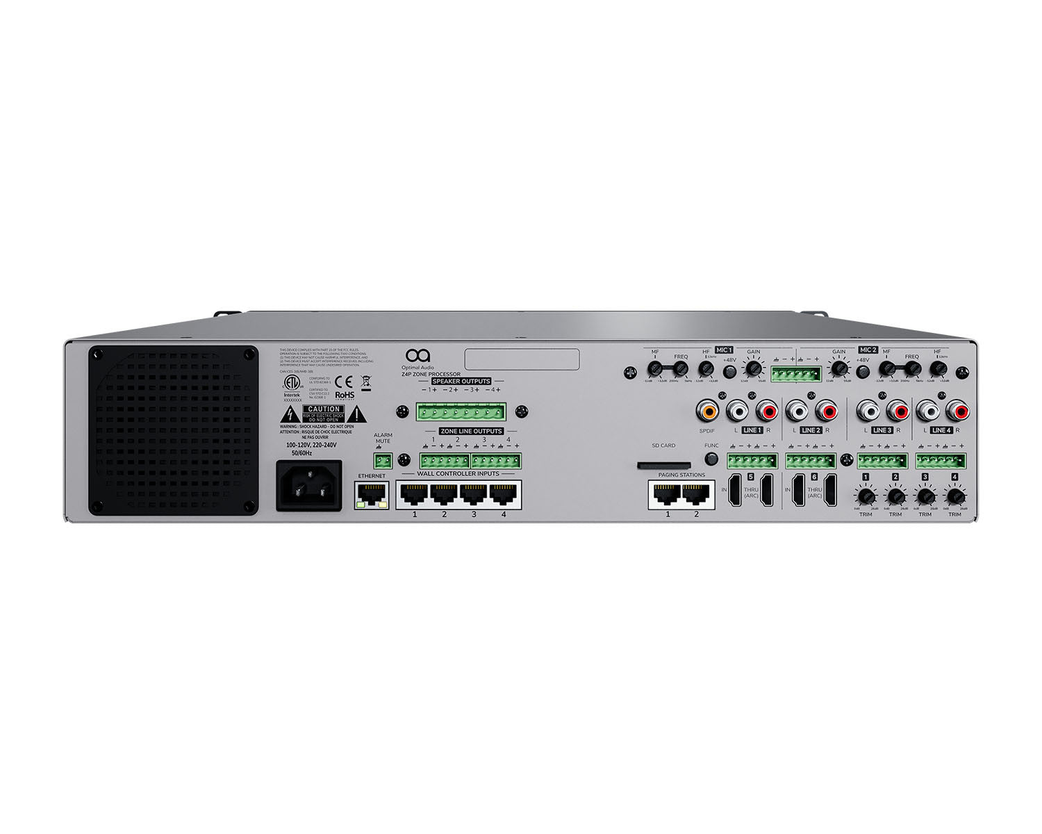 Zone controler/amplifier Optimal Audio ZONE4P- 4x100W (4Ω и 8Ω) 2x200W (8Ω)