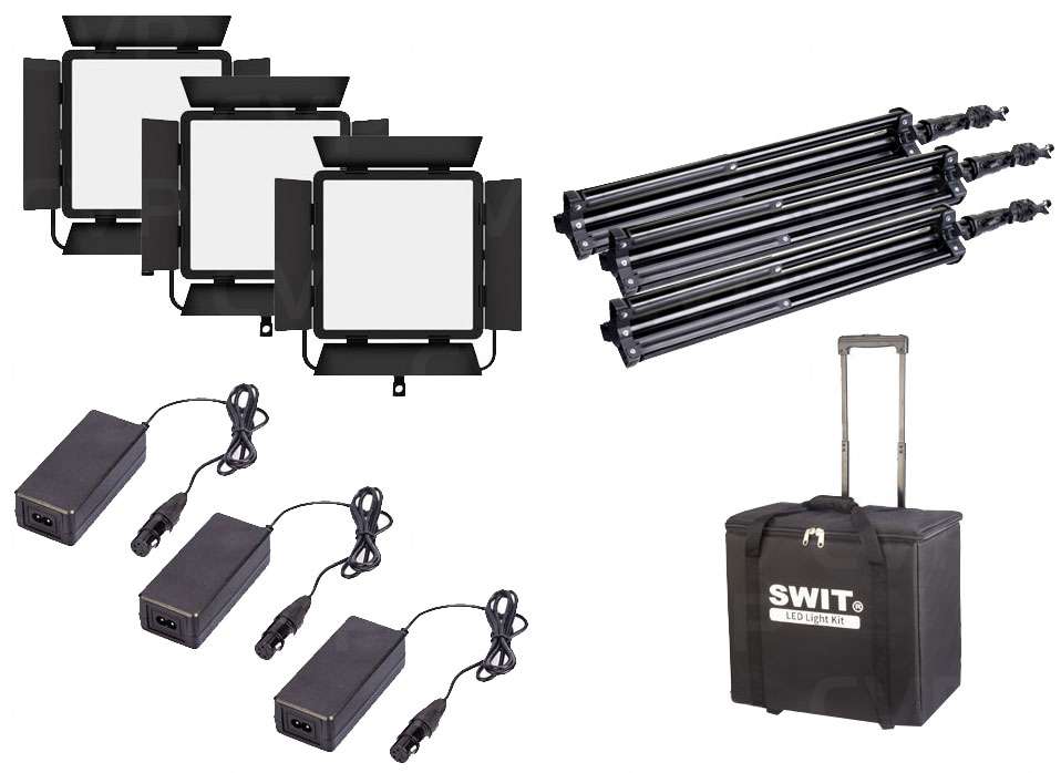 SWIT CL-60D kit of 3pcs. Ultra Portable Bi-color Panel Light