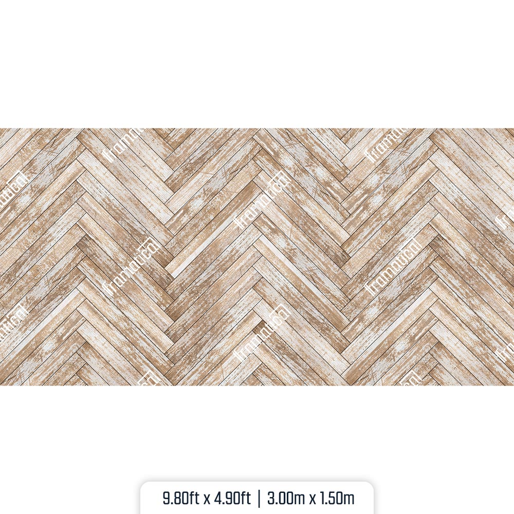 Подова подложка - Rustic Herringbone Wood - 3.00m x 1.50m