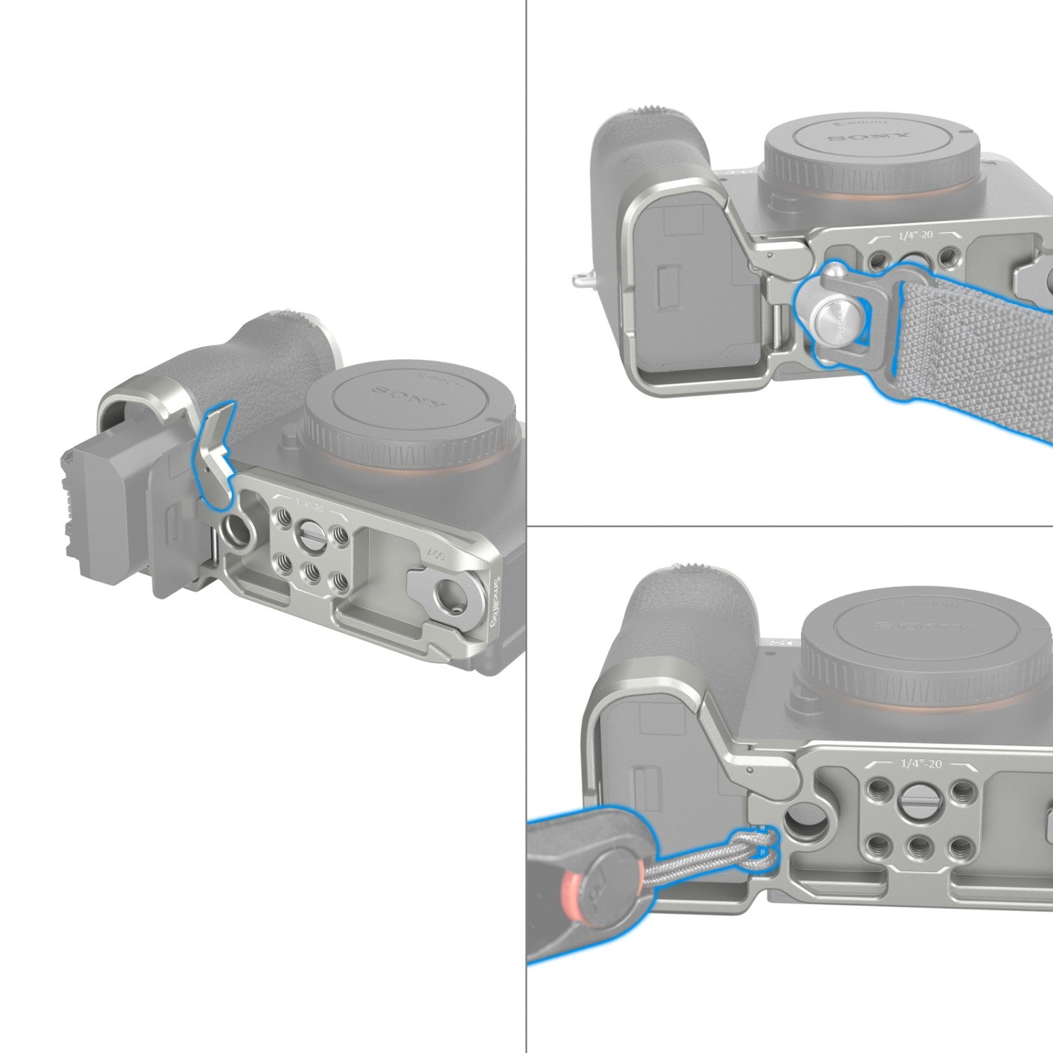 SmallRig Пластина за долен монтаж за Sony Alpha 7C II / Alpha 7CR (сребриста) 4439