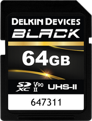 Delkin SDXC BLACK Rugged UHS-II R300/W250 (V90) 64GB