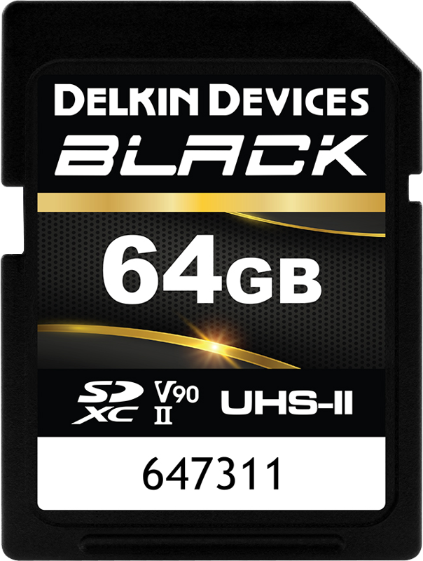 Delkin SDXC BLACK Rugged UHS-II R300/W250 (V90) 64GB