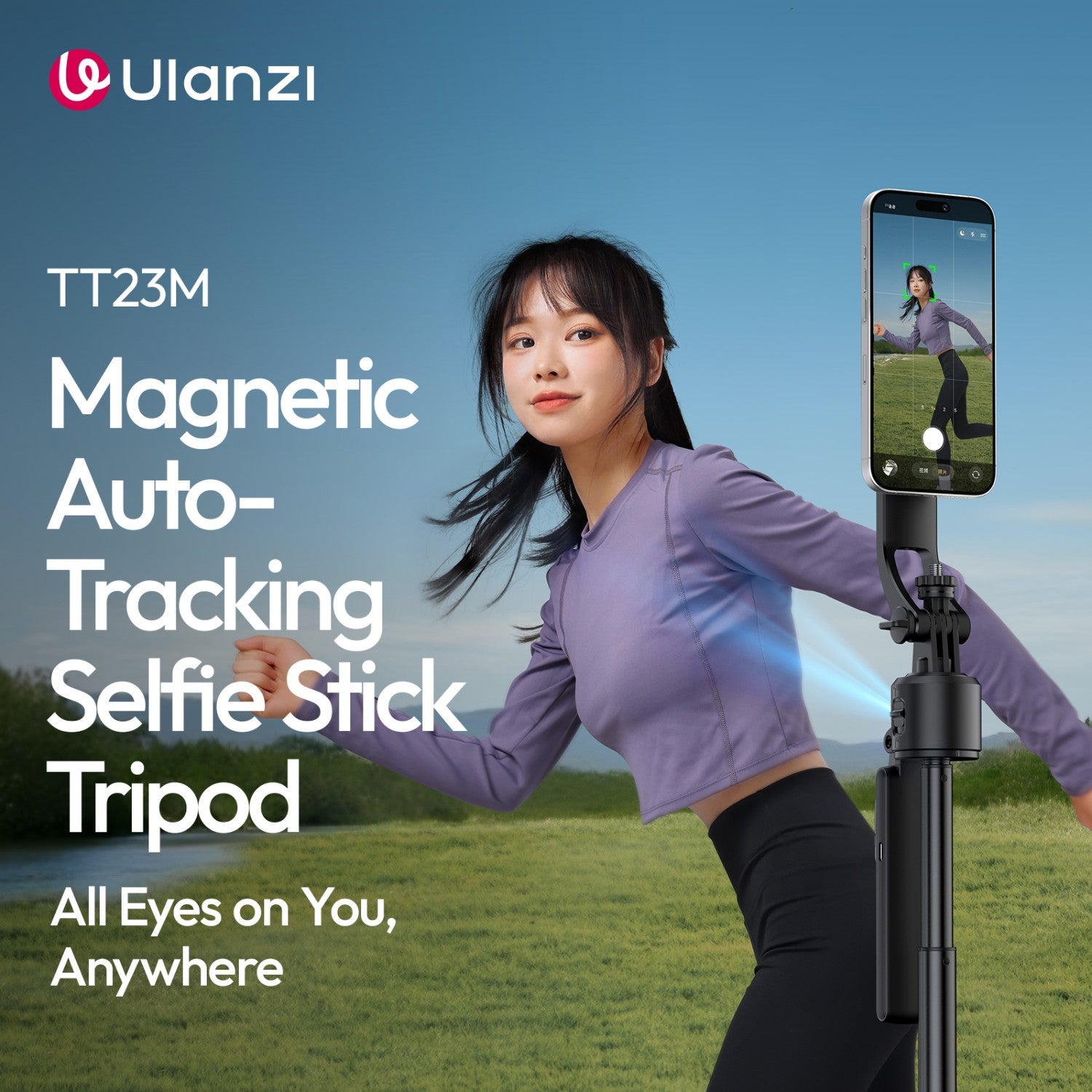 Ulanzi Magnetic Auto-Tracking Selfie Stick Tripod(Magnetic Version)