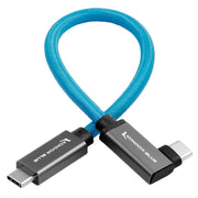 Kondor Blue 8.5инчов USB-C оплетен кабел с прав ъгъл за 8K данни и захранване