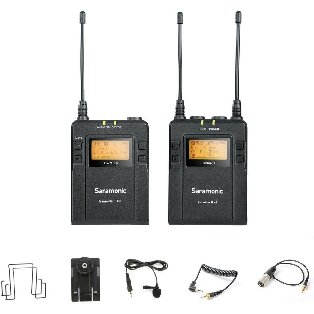 Безжичен микрофон тип брошка Saramonic UwMic9 (приемник и предавател)