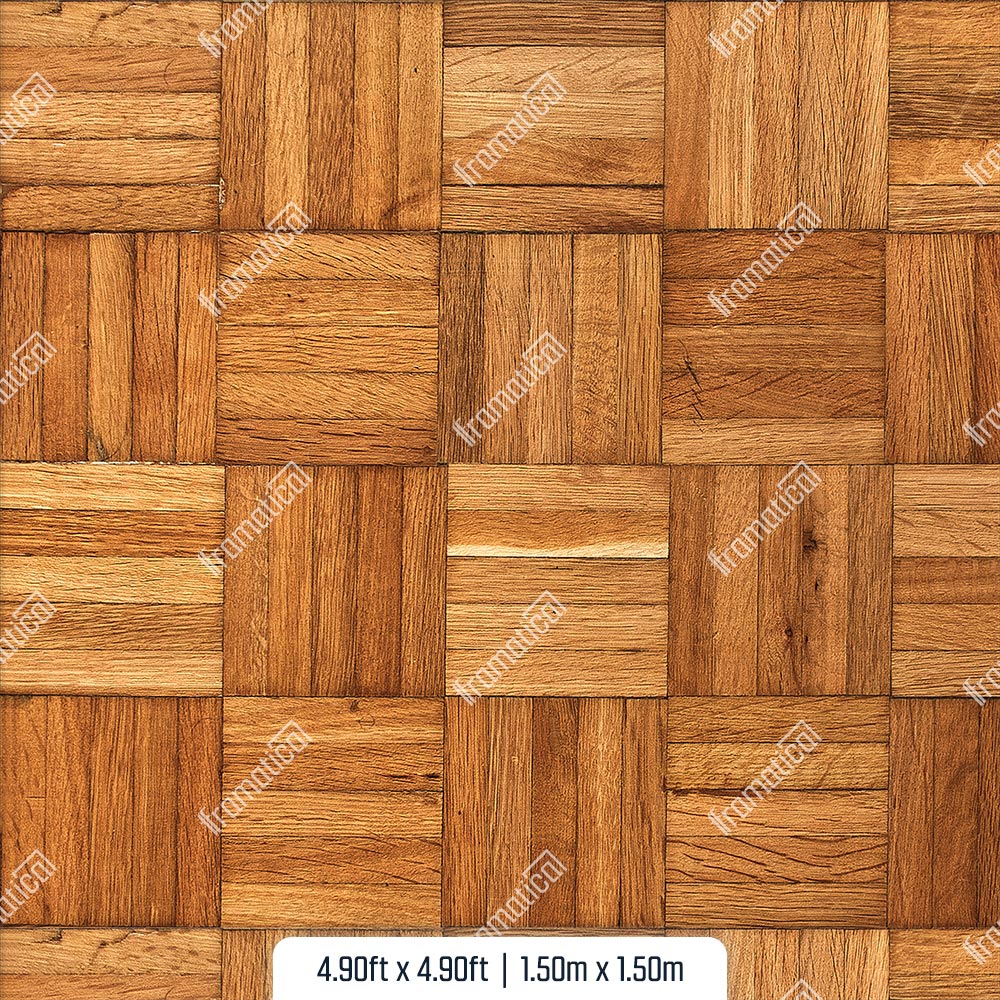 Golden Grid Wood Mat Floor - 1.50m x 1.50m