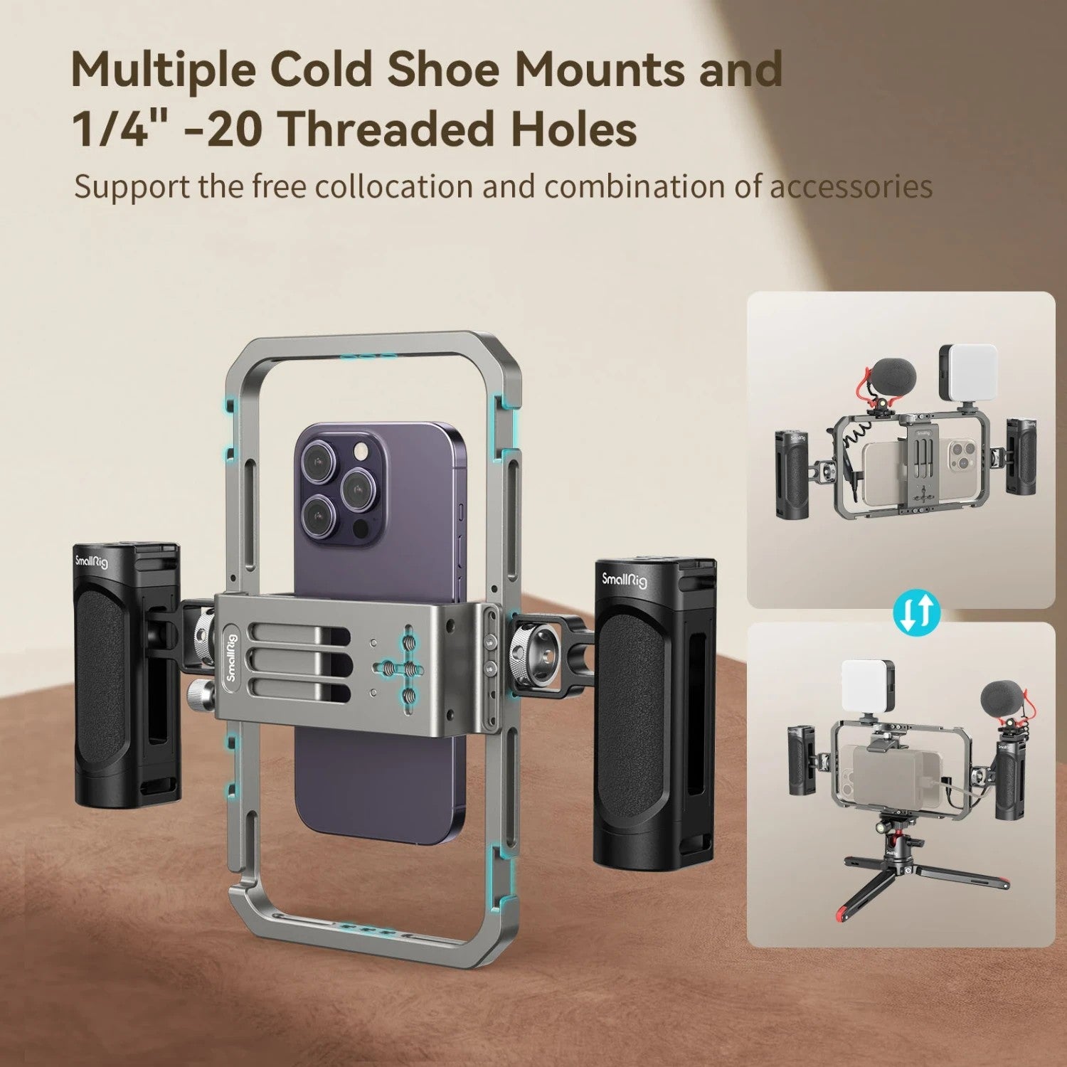 SmallRig All-in-One Video Kit For Smartphone Creators with Audio and Lighting System 3384D