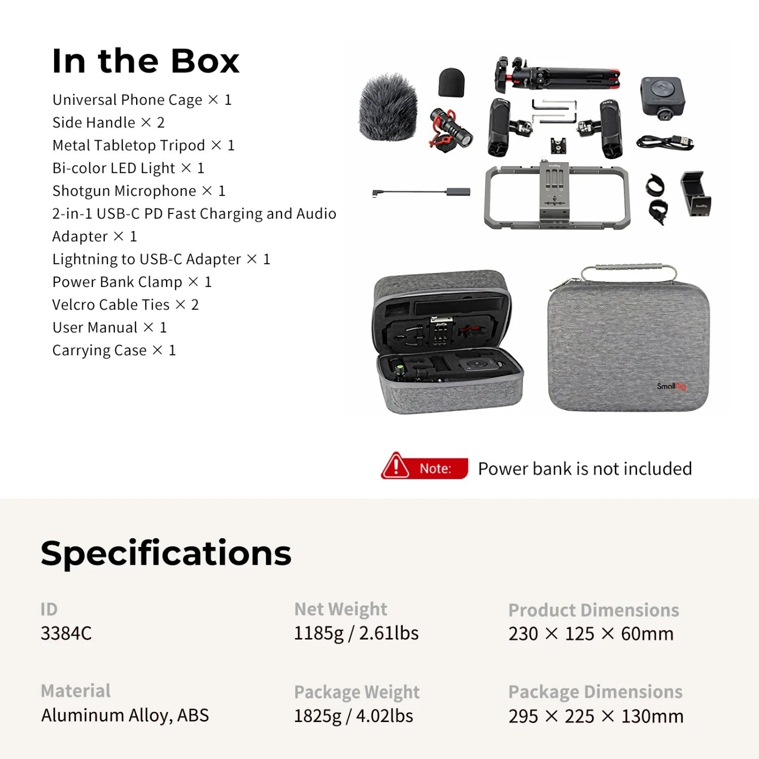 SmallRig All-in-One Video Kit For Smartphone Creators with Audio and Lighting System 3384D