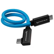 Kondor Blue Right Angle 12in USB-C Braided Cable for 8K Data and Power Delivery