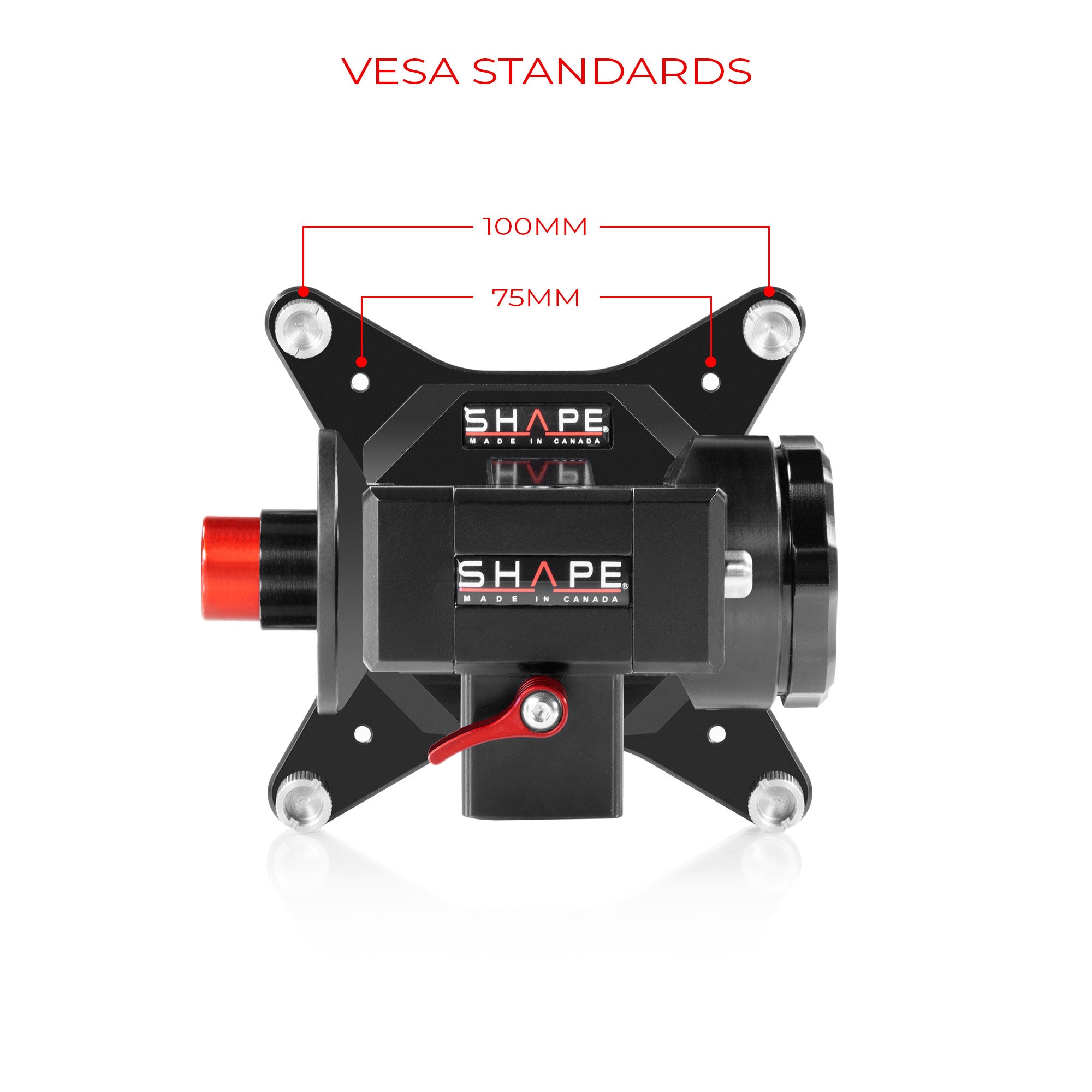 Shape VESA адаптер за про монитори 100x100 - с бутон и опция за статив - За Atomos Sumo, Neon