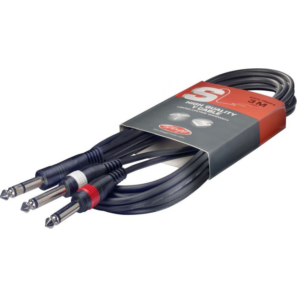Кабел Stagg SYC1/PS2P 6.3mm стерео жак към 2бр. 6.3mm моно жака - 1m