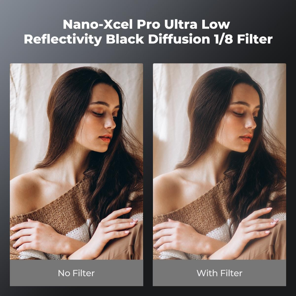 K&F CONCEPT 82MM, NANO-X Pro месингова рамка, Black Mist 1/8, оптично стъкло, ултра-прозрачно