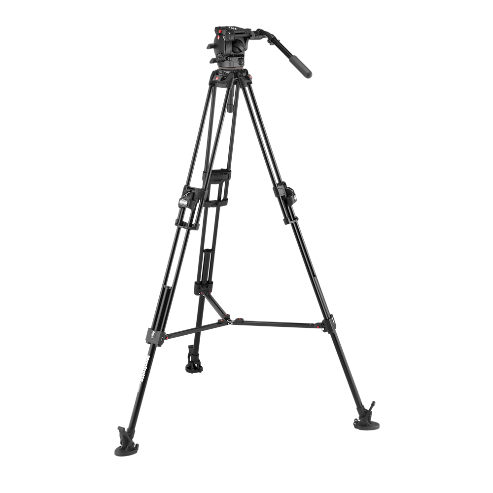Manfrotto 526o Video Head with 645 Fast Twin Aluminum Tripod