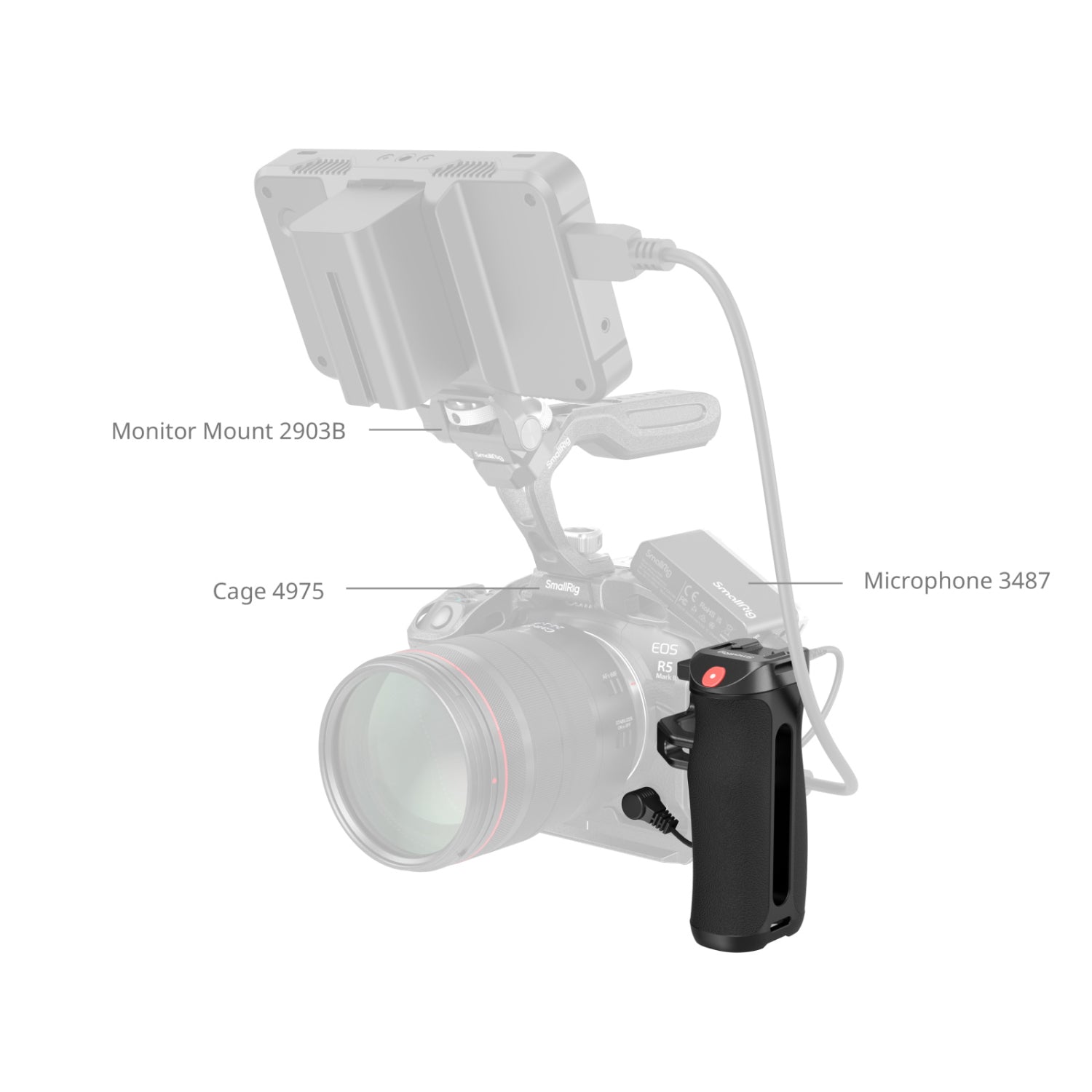 SmallRig Странична дръжка с Rec Спусък (1/4-20 Болтове) 4928