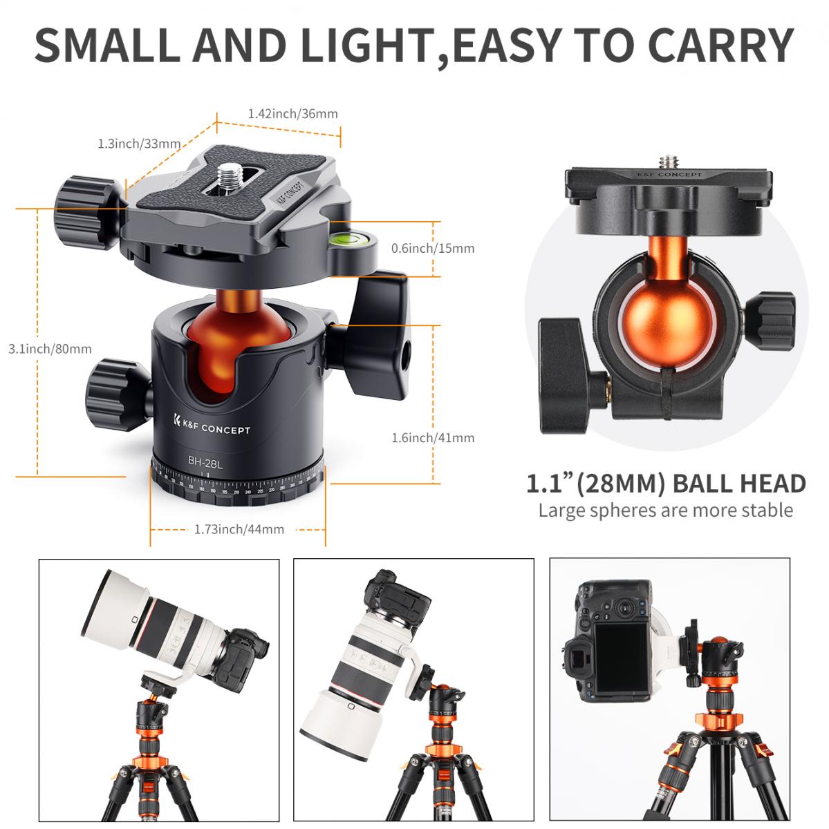 K&F Concept Professional 10 Kg Capacity Tripod Ball Head