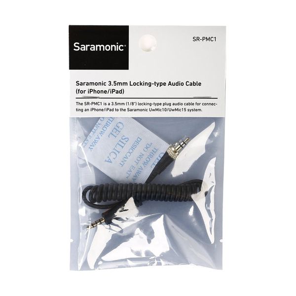 Аудио кабел Saramonic SR-PMC1 3.5 TRS (мъжки със заключване) към 3.5mm TRRS(мъжки) 25-38cm