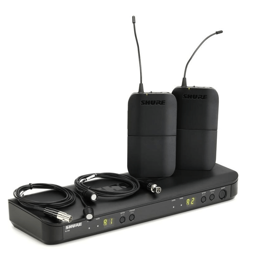 Безжична с-ма SHURE BLX188E/W85 - Двуканален приемник + 2бр. бодипак с брошка W85