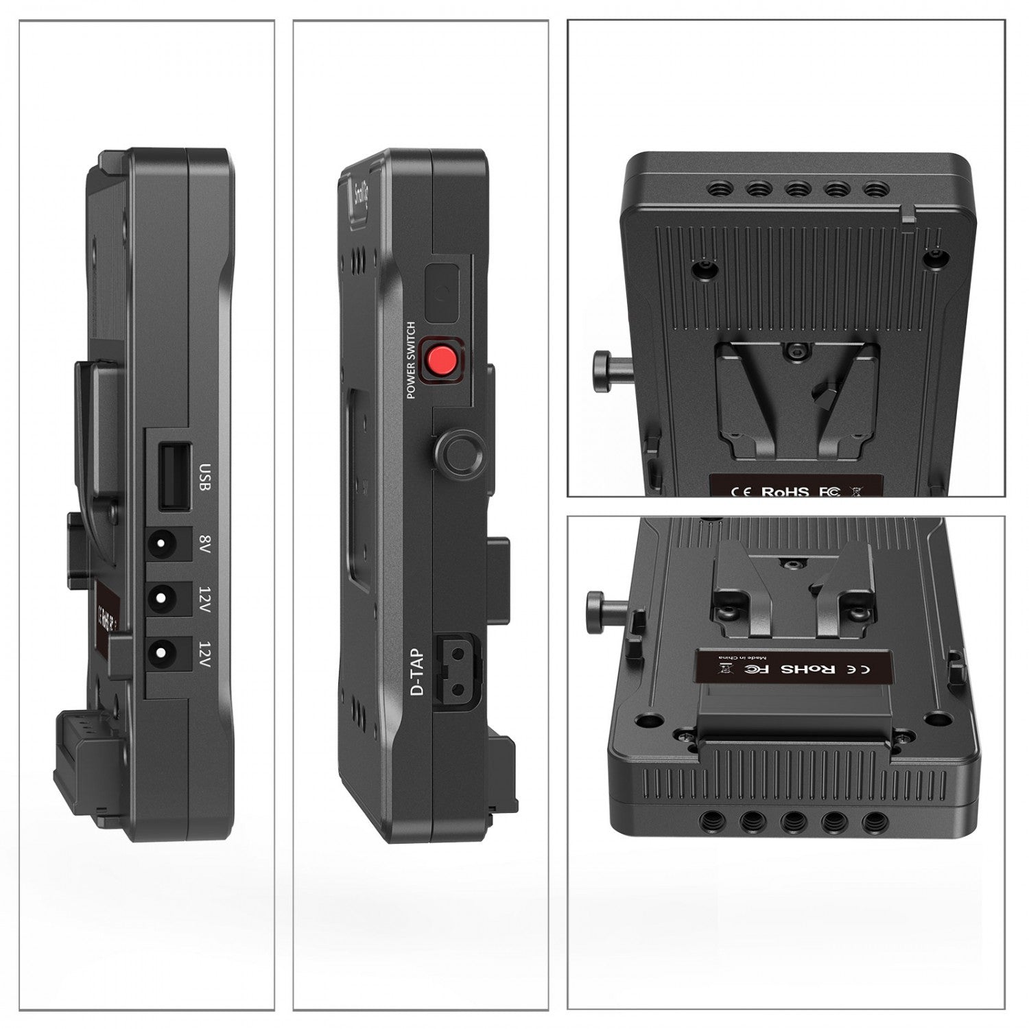 Адаптерна плоча за V-lock батерия SmallRig с двойна 15 мм скоба за тръби 3203B