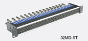 32MD-ST 1RU 32ch Mid-size Patchbay, Normal Thru (Patch Upper)