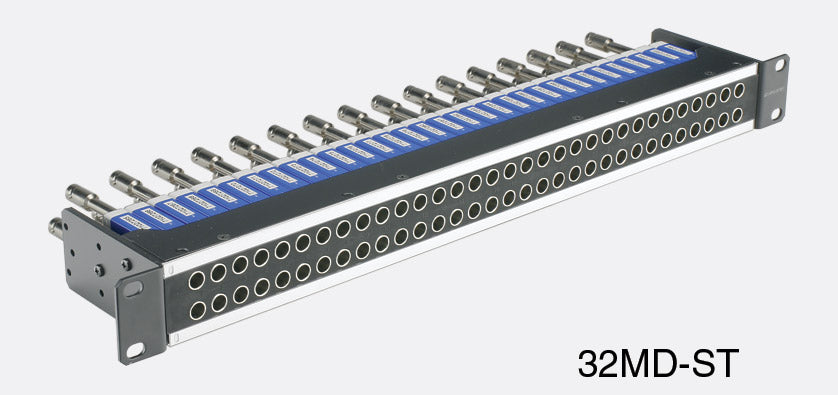 32MD-ST 1RU 32ch Mid-size Patchbay, Normal Thru (Patch Lower)