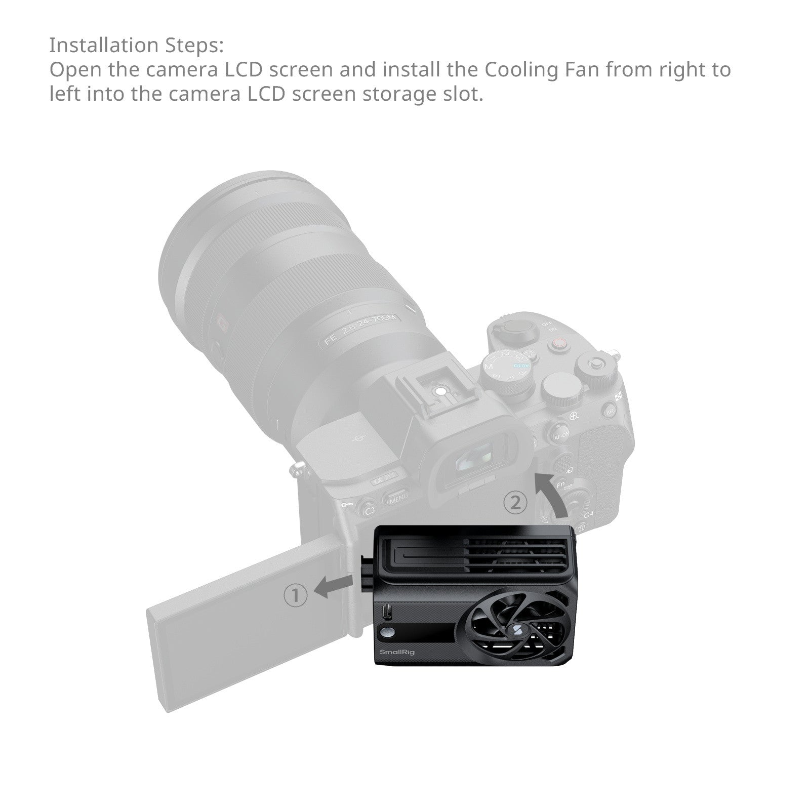 Вентилатор за охлаждане SmallRig за безогледални фотоапарати (хибридно охлаждане) 5328