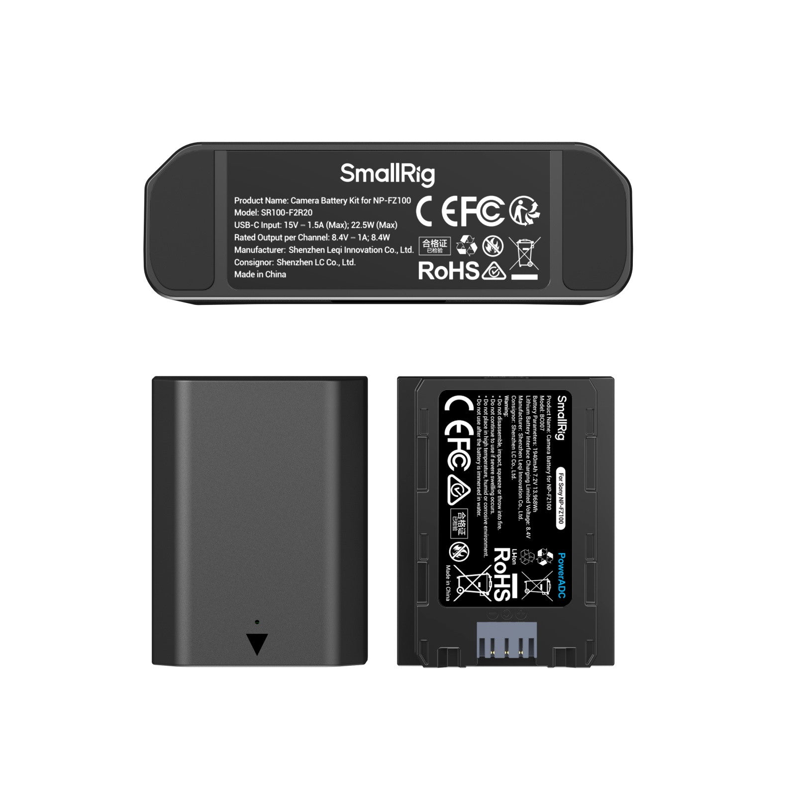 SmallRig Turbo Charging Комплект за NP-FZ100 Батерии 5483
