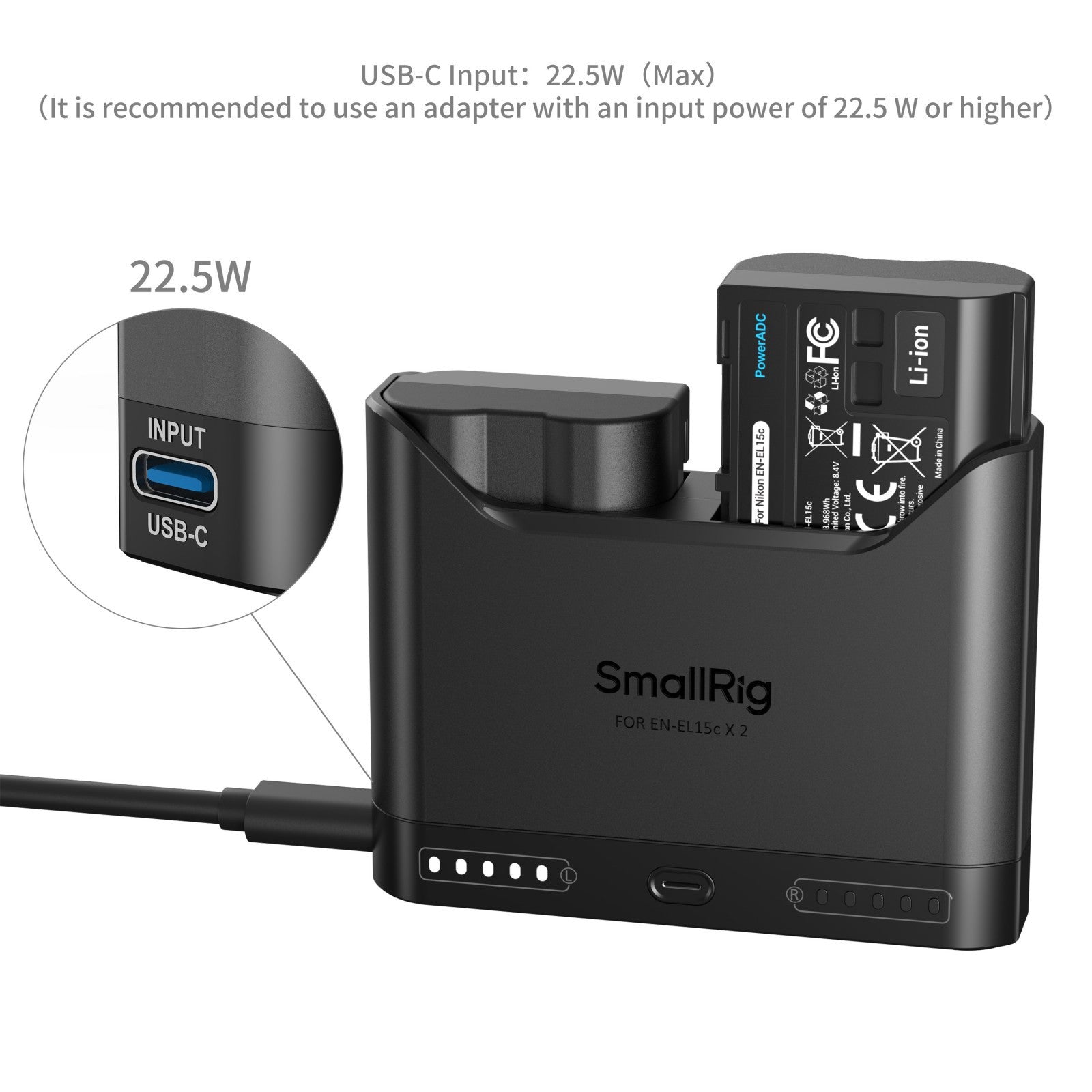 SmallRig Turbo Charging Комплект за Nikon EN-EL15c Батерии 5486