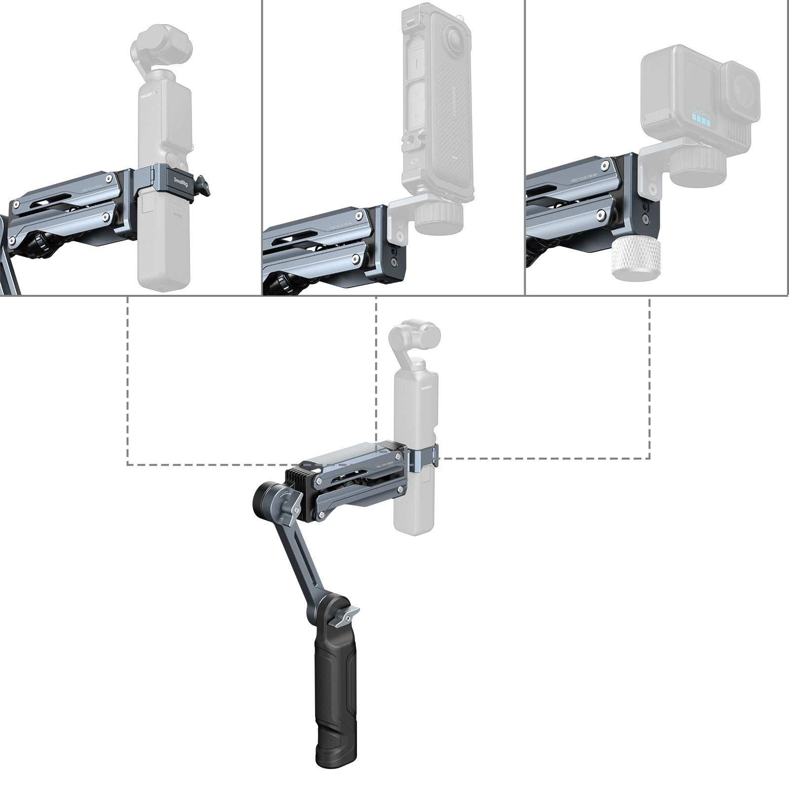 SmallRig ръчна стабилизираща стойка за DJI Osmo Pocket 4 / Pocket 3 / GoPro HERO13 / Insta360 X5 5508