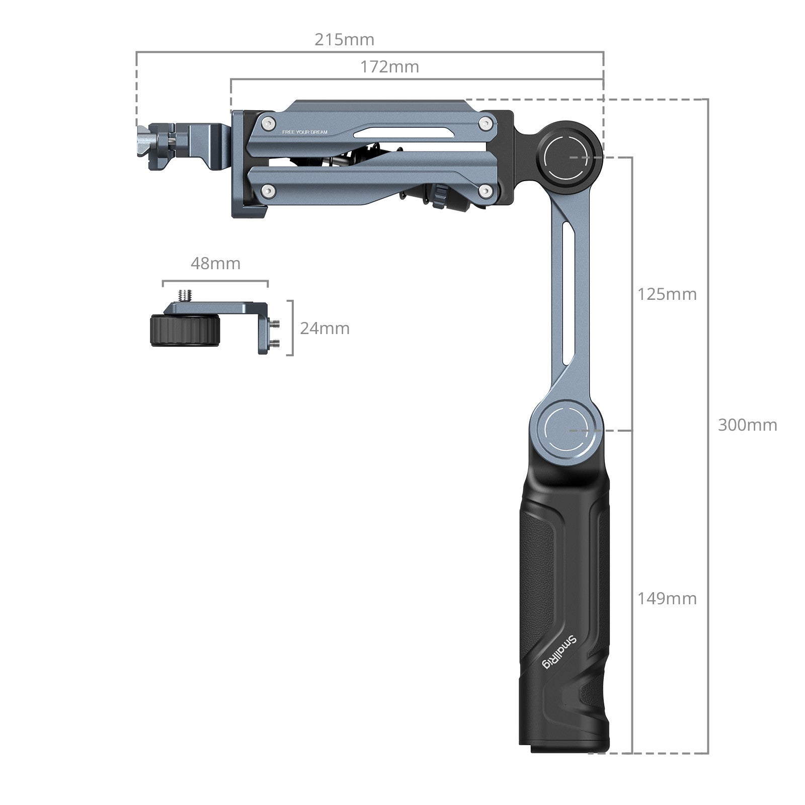 SmallRig ръчна стабилизираща стойка за DJI Osmo Pocket 4 / Pocket 3 / GoPro HERO13 / Insta360 X5 5508