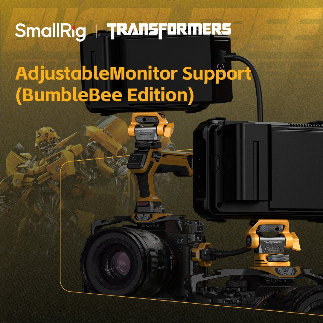 SmallRig Adjustable Monitor Support Compatible with ARRI 3/8in-16 Screws（BumbleBee Edition）5520