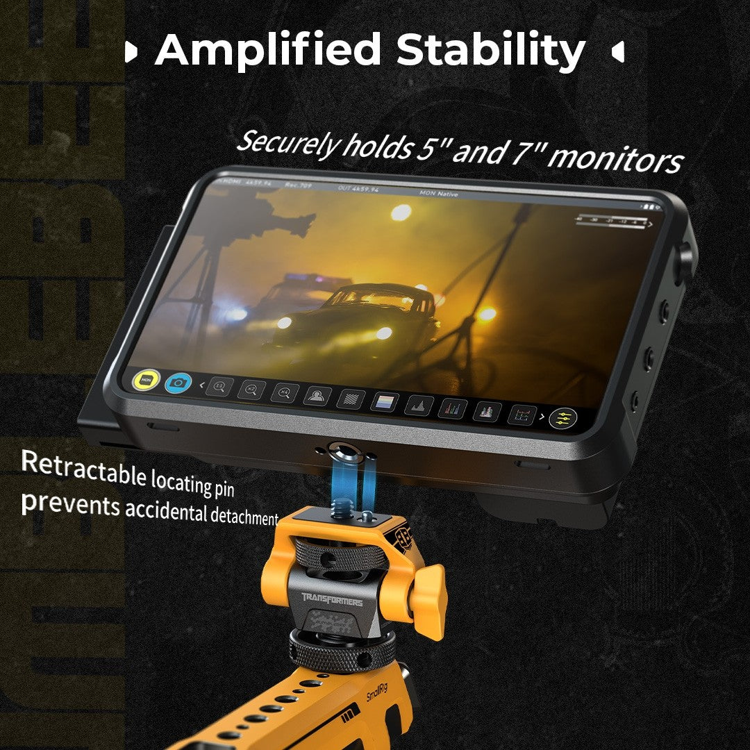 SmallRig Adjustable Monitor Support Compatible with ARRI 3/8in-16 Screws（BumbleBee Edition）5520