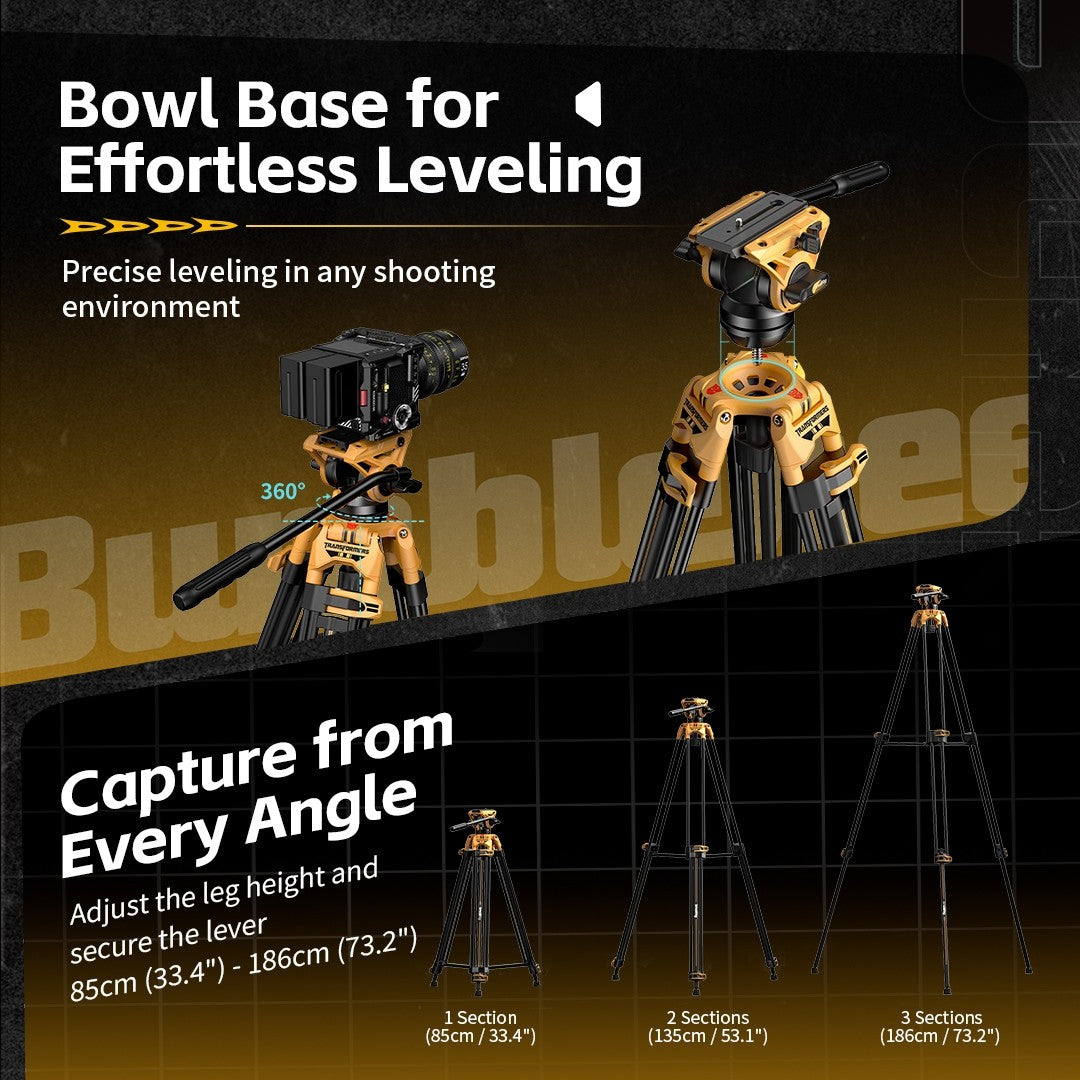 SmallRig Heavy-Duty Fluid Head Tripod AD-01 (BumbleBee Edition）5523