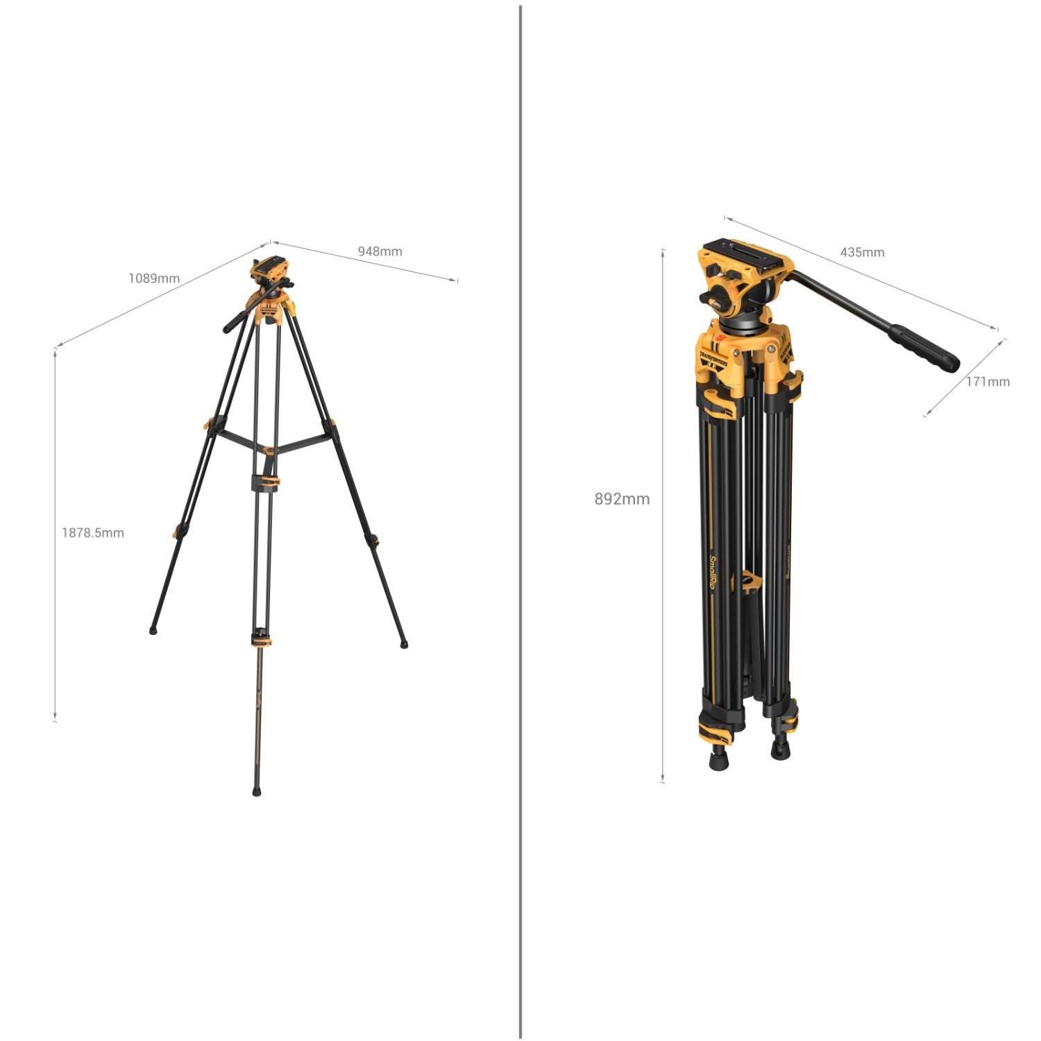 SmallRig Heavy-Duty Fluid Head Tripod AD-01 (BumbleBee Edition）5523