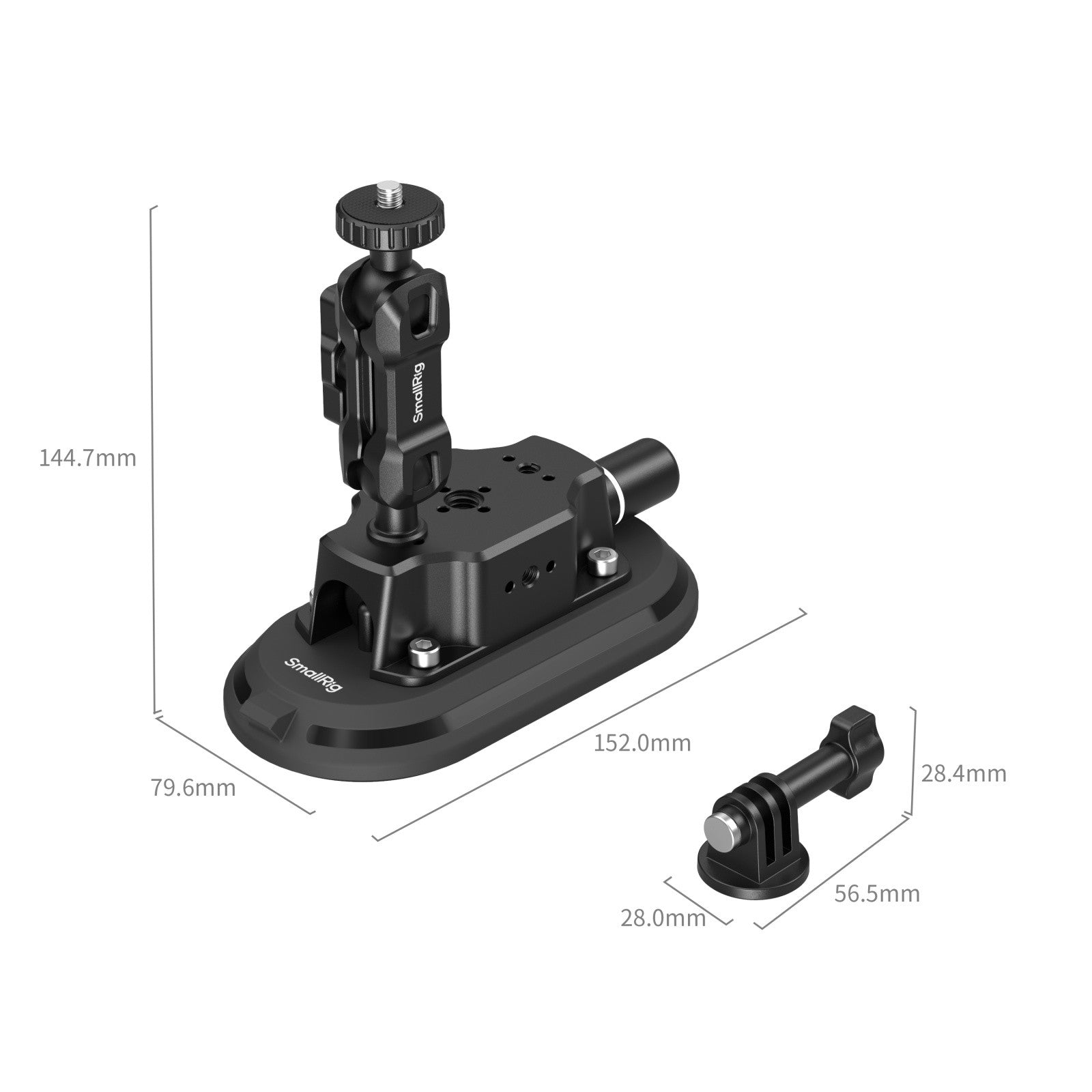 SmallRig 3 x 6 инча вакуумен захват за екшън камери към коли 5842