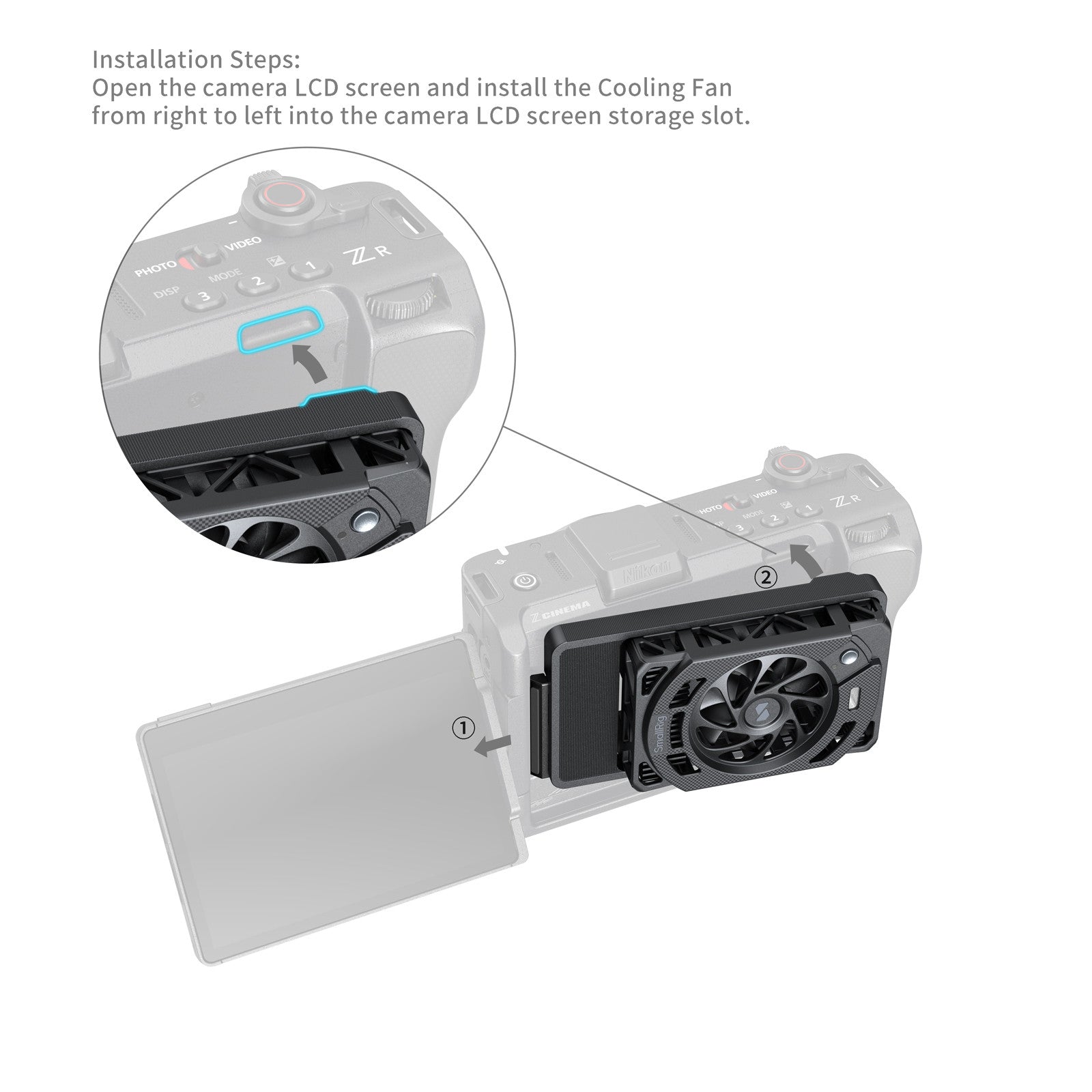 Вентилатор за охлаждане SmallRig за Nikon ZR 5874