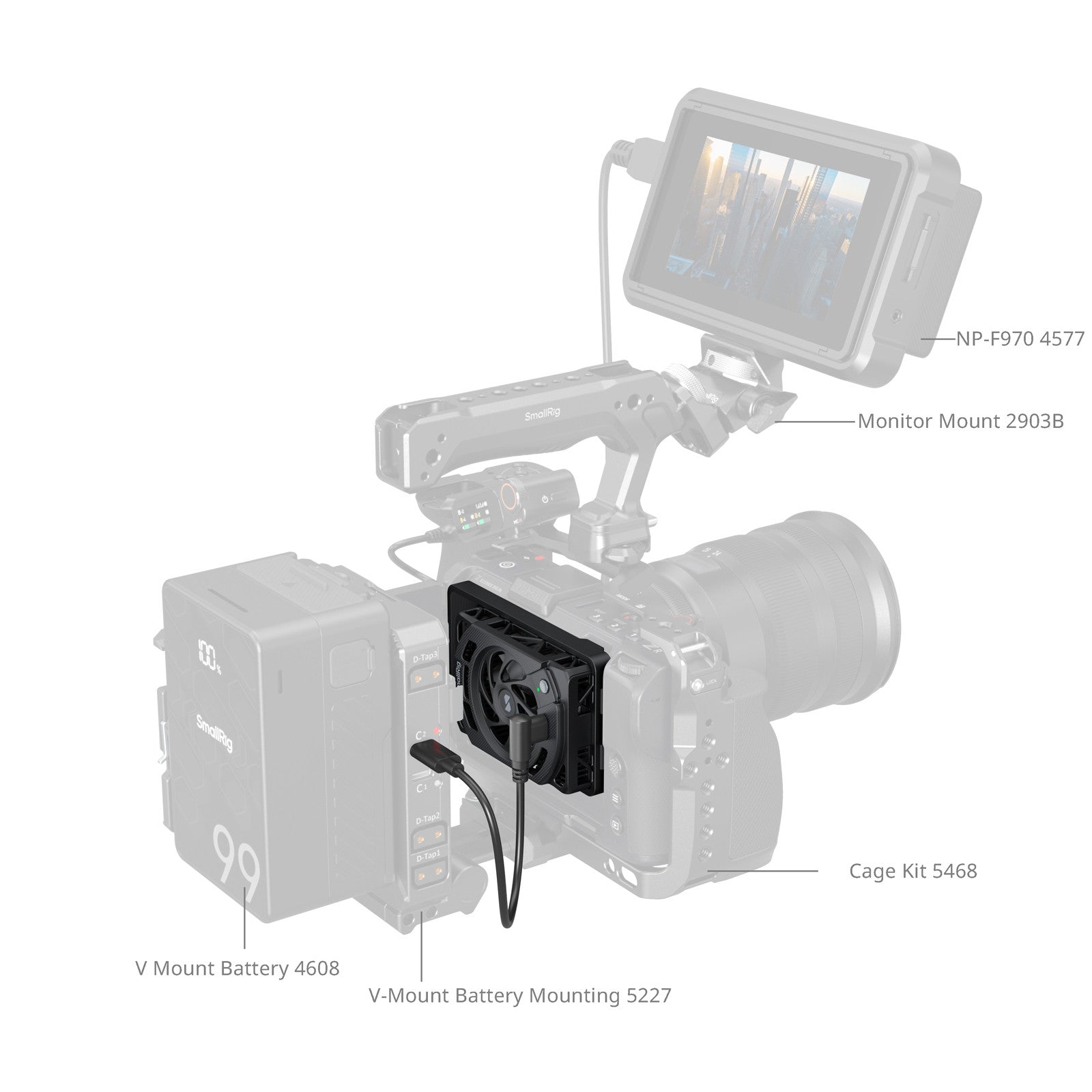 Вентилатор за охлаждане SmallRig за Nikon ZR 5874