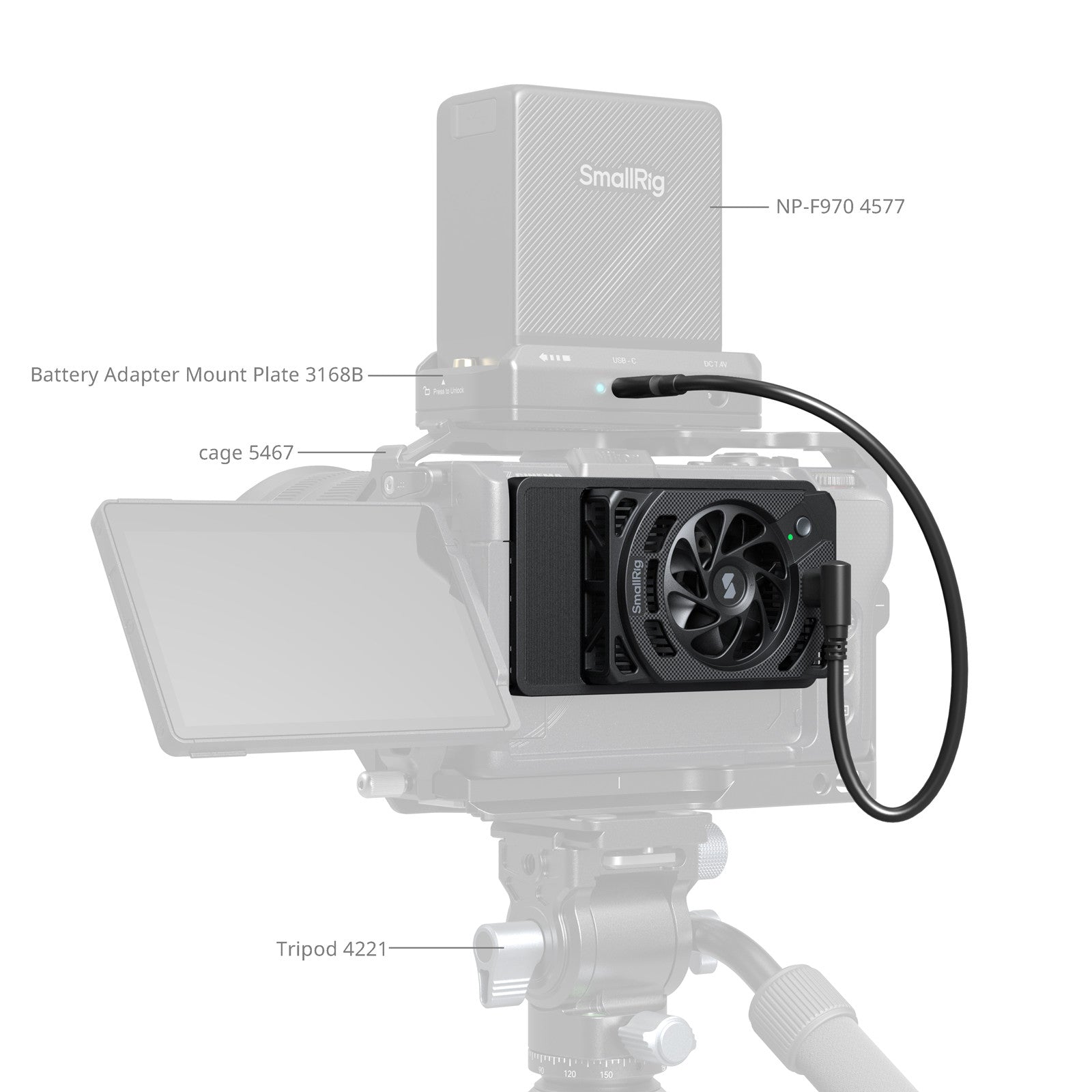 Вентилатор за охлаждане SmallRig за Nikon ZR 5874