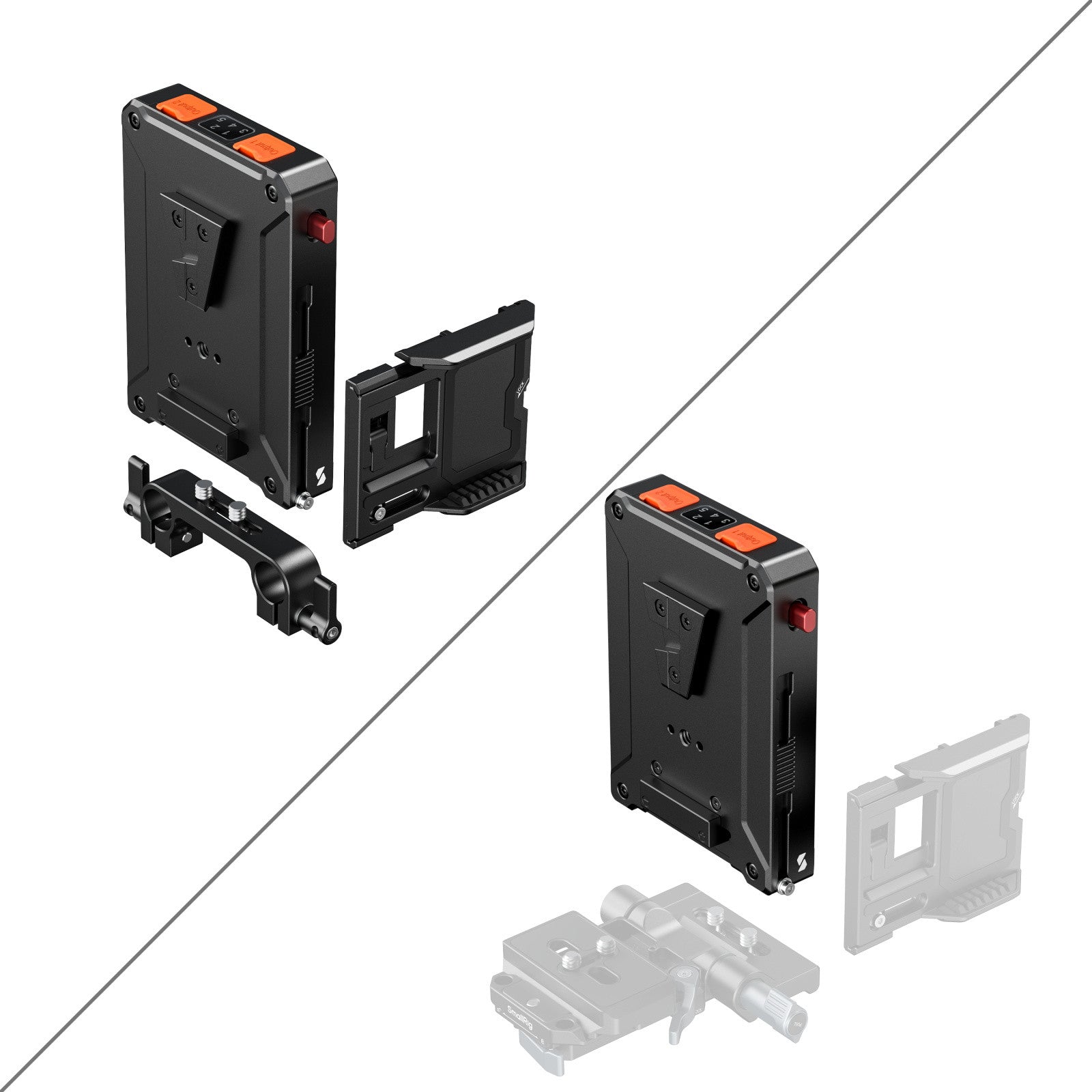 SmallRig Интелигентна Power Management V-Mount Плоча с клампа за 15мм тръби 5881
