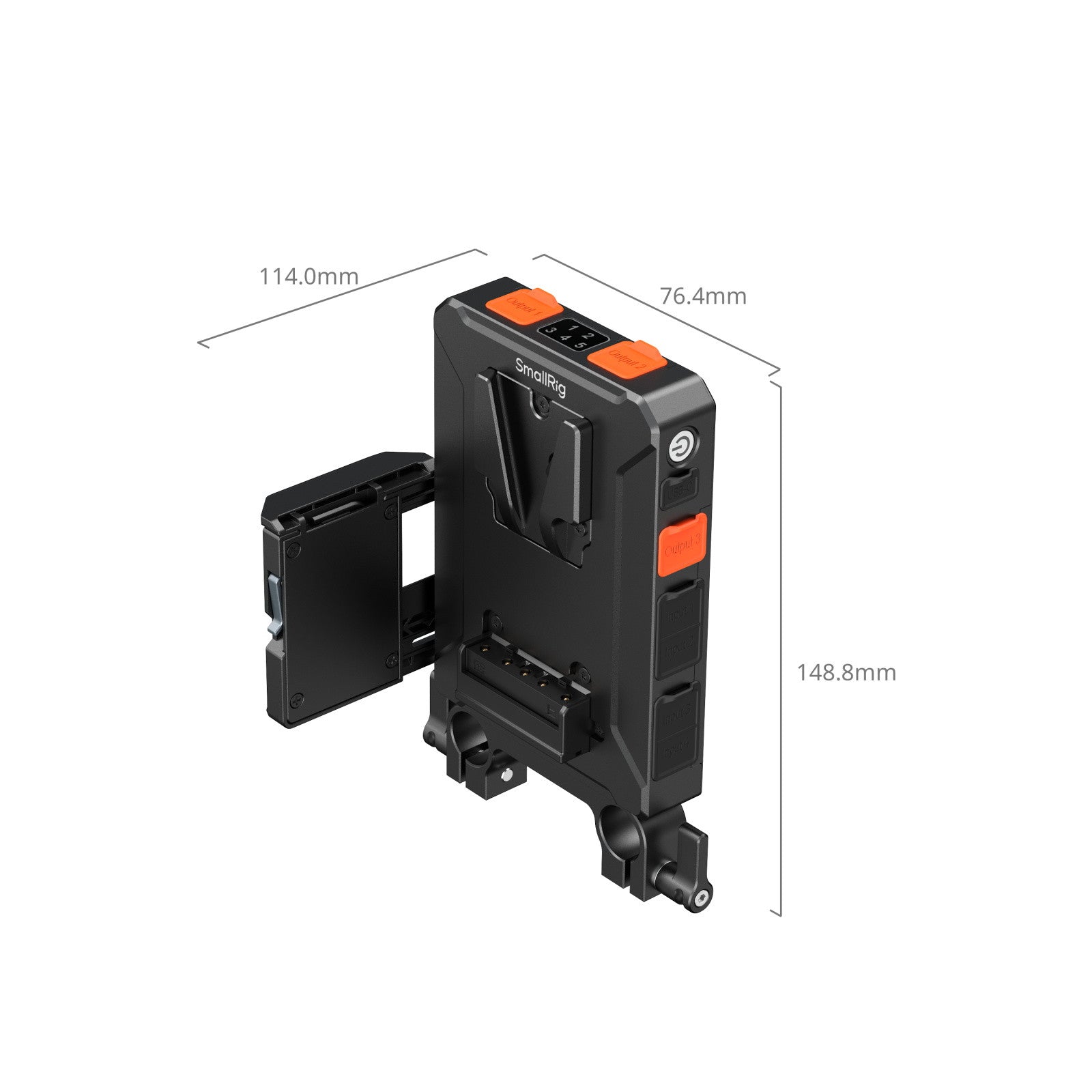SmallRig Интелигентна Power Management V-Mount Плоча с клампа за 15мм тръби 5881