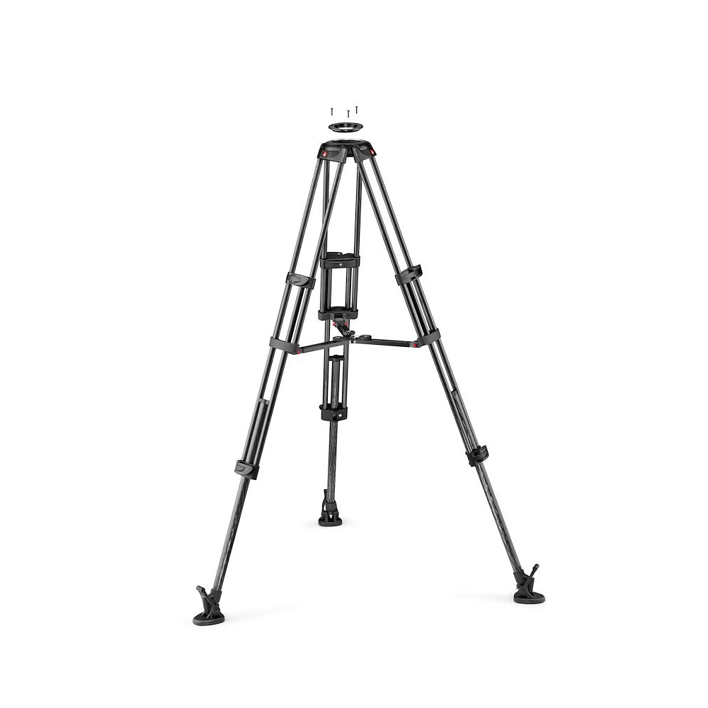 Manfrotto CF Twin Leg карбонова видео основа с 100/75mm боул и подов паяк