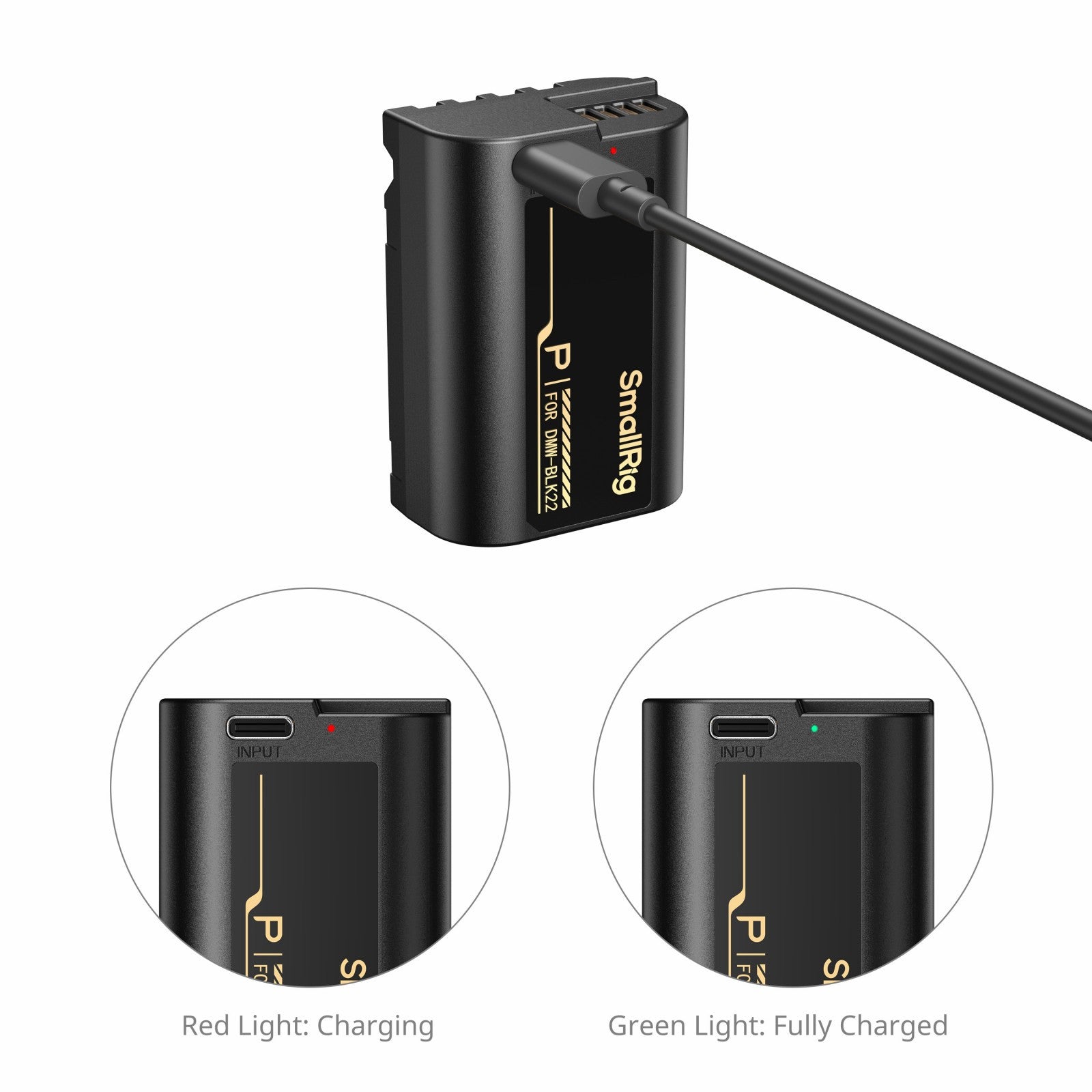 SmallRig Батерия с USB-C Зареждане за Panasonic LUMIX DMW-BLK22 6098