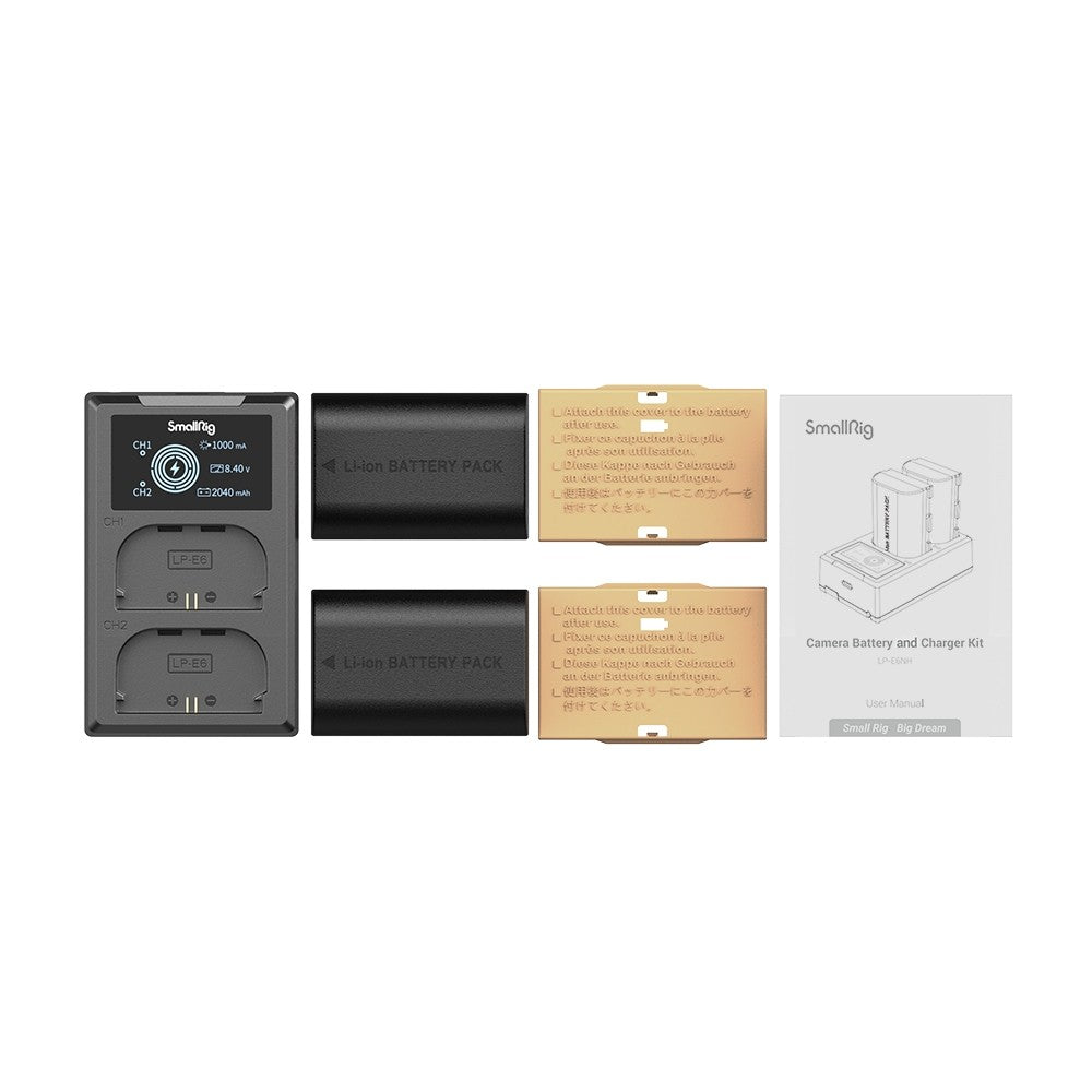 Комплект две батерии SmallRig LP-E6NH и зарядно