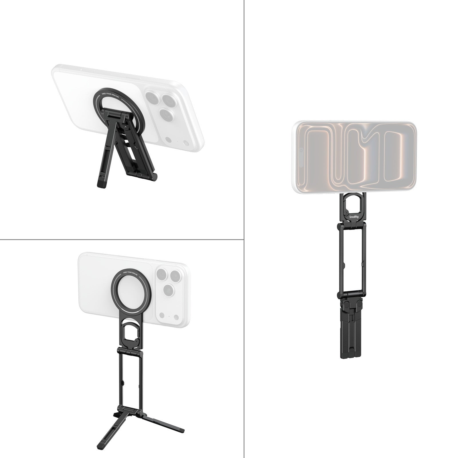 SmallRig FS-C1 Сгъваема стойка за телефон с щипка карабинер 6470